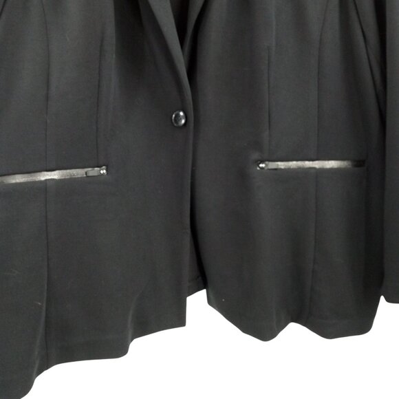 Lane Bryant Black Knit One Button Blazer Size 28 Stretch Career Business New NWT - Picture 7 of 13